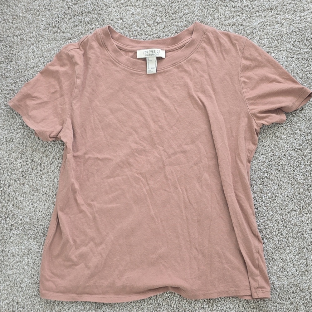 Forever 21 Women's Mauve Short Sleeve Tee